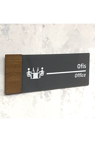 Dekokonsept Wooden Serisi (OFİS) Ofis Oda Kapı İsimliği Yönlendirme Tabelası