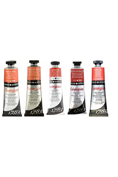 Daler Rowney Georgian Yağlı Boya 38ml 5'li Set Kırmızı Renk Tonları