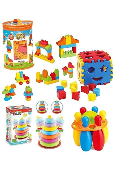 TOYSTORE Bultak Bowling Sallanan Halkalar 62 Parça Blok Eğitici Zeka Geliştir...