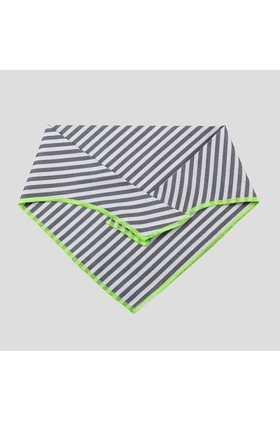 Lusi Doog Striped Dog Scarf - Dog Bandana (SIZE S - M - L) with Green Detail