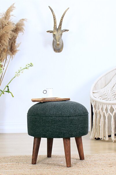 Lorencehome Deff Puf - Gri Yeşil