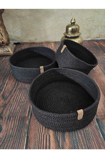 Çt Çeyizci Tekstil Basket, 3-Purpose Multi-Purpose Wicker Basket, Bread Basket, Kitchen Basket