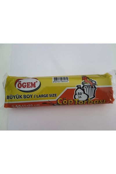 ÖGEM PLASTİK Large Size Garbage Bag Blue Color 65*80 Cm5 Packs, Package Includes 10 Pieces