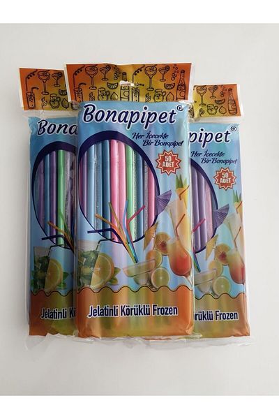 BONA Gelatin Bellows Straw 5 Pack Package Includes 50 Pieces