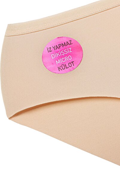 FOURAA Women's Laser Cut Non-Marking Panties with Elastic Waist Micro 3-Piece Pack