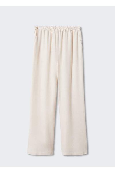 MANGO Woman Beli Lastikli Saten Pantolon