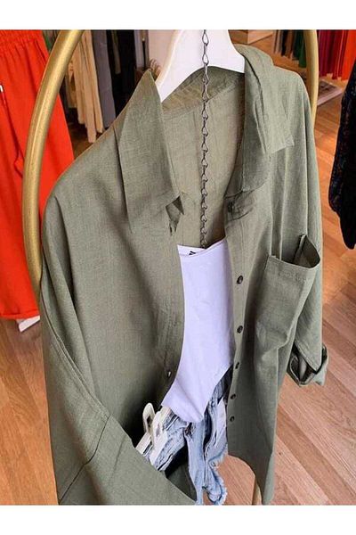 Durmaz Cămașă oversize de in pentru femei de sezon nou - vârstă