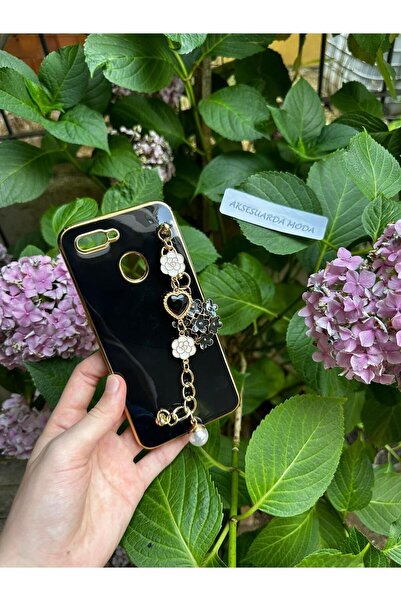 Aksesuarda Moda جراب لامع متوافق مع هاتف OPPO AX7 مزين بالأحجار واللؤلؤ والليزر