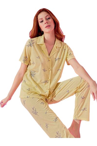 Mihra Stil Жіночий піжамний комплект з ґудзиками спереду