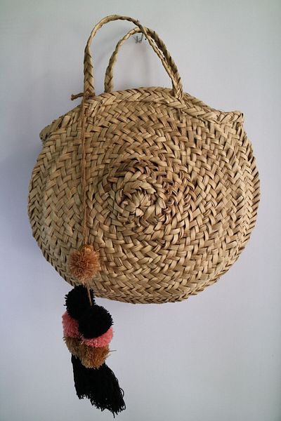 Street Bag Ειδικής σχεδίασης Χειροποίητη Ψάθινη Τσάντα Παραλίας