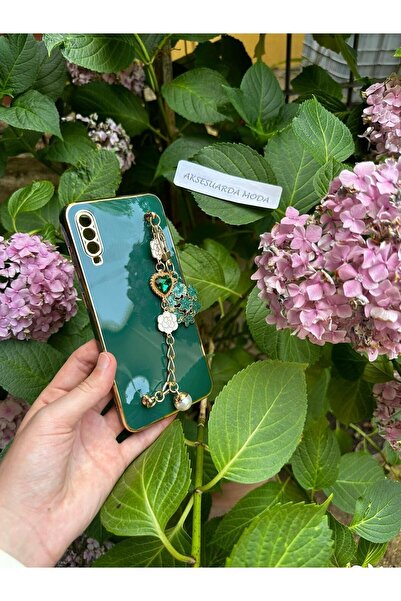 Aksesuarda Moda Samsung A70 Uyumlu Çiçekli Taşlı İncili El Geçmeli Lazer Kesi...