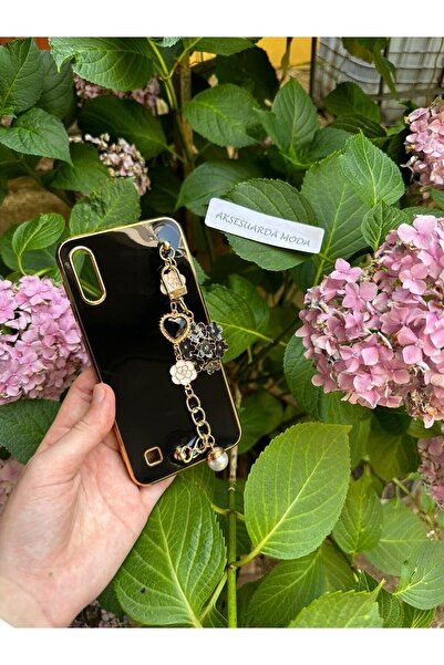 Aksesuarda Moda Samsung A10-M10 Uyumlu Çiçekli Taşlı İncili El Geçmeli Lazer ...