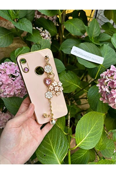 Aksesuarda Moda Huawei Y6 2019 Uyumlu Çiçekli Taşlı İncili El Geçmeli Lazer K...