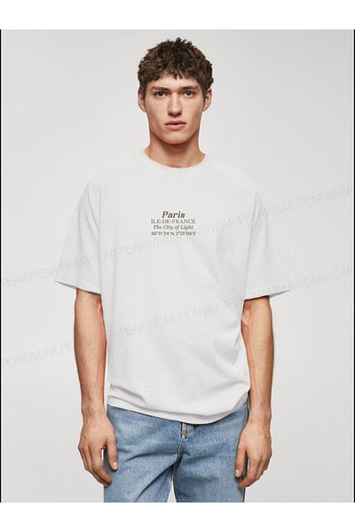 Pear Wear Ανδρικό βαμβακερό μπλουζάκι με στάμπα Paris