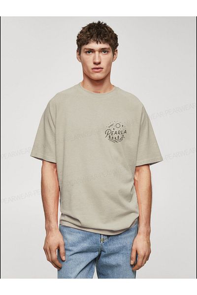 Pear Wear Ανδρικό μπλουζάκι με στάμπα Pearla Oversize (Wide Fit).