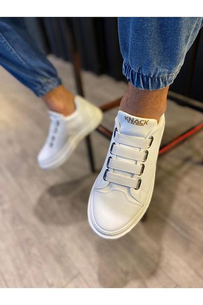 Joy Man Ανδρικά παπούτσια GT Sneaker - J521 Λευκή ελαστική ορθοπεδική σόλα με 4 λωρίδες Sports Sunlight