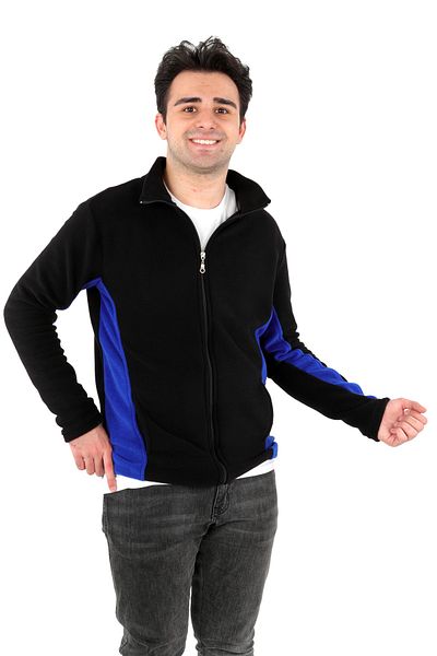 DİVİSTA Black Blue 2-Color Long Sleeve Zippered Fleece