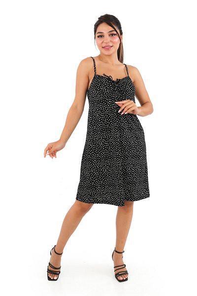 DİVİSTA Rochie fără mâneci cu bretele cu model de buline pentru femei