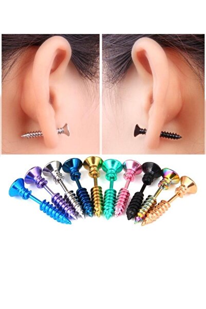 oldskoolbutik أقراط لولبية سوداء