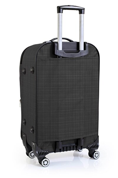 fawori deri Gedox Büyük Boy 4 Teker Kumaş Valiz Antrasit 1081