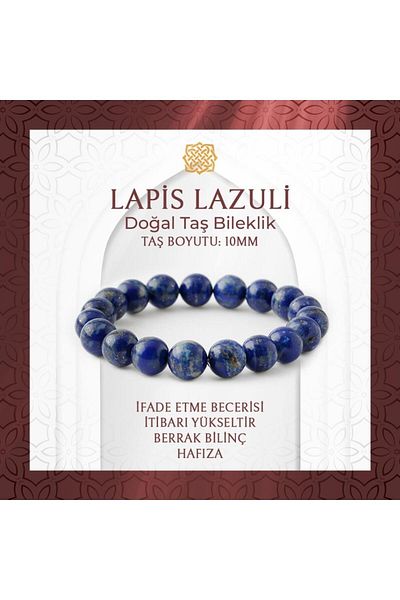 Saff Doğal Taş Lapis Lazuli 10mm Natural Stone Bracelet