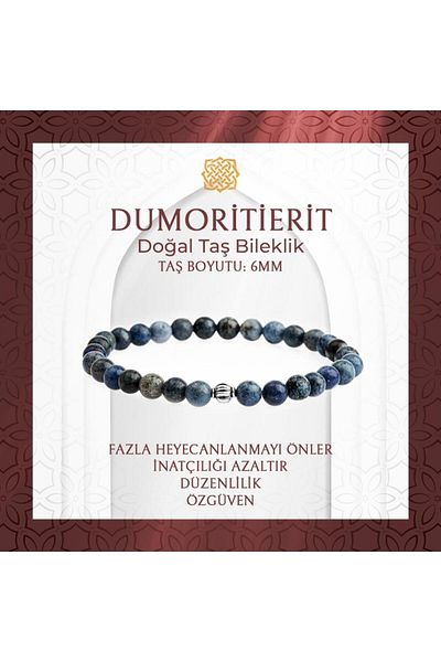 Saff Doğal Taş Dumortierite 6mm Natural Stone Bracelet