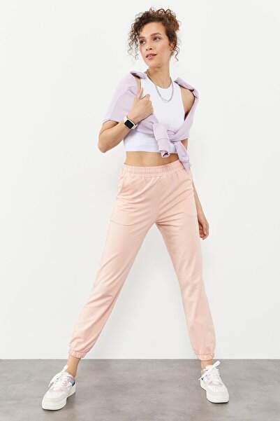 Tight Lady Γυναικεία ροζ ελαστικά πόδια κλασική αθλητική φόρμα κάτω