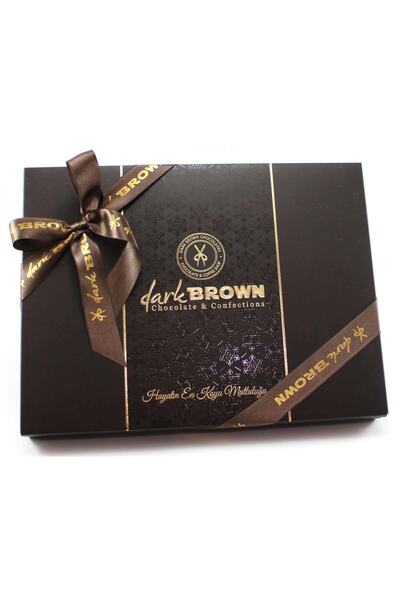 Dark Brown Hediye Çikolata 25 Adet Renkli Sargılı ve 40 Madlen Katkısız Çikolata