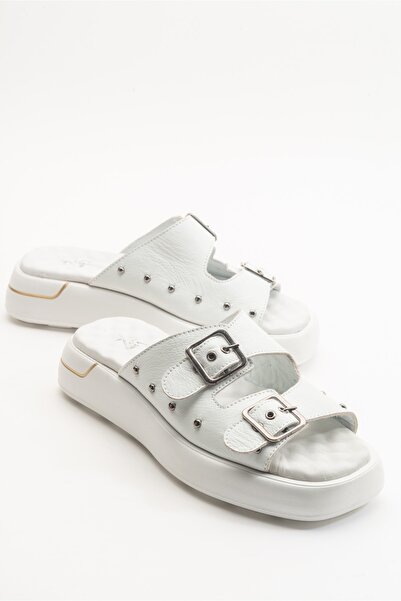 PASSAGE SHOES Women's Skin Genuine Leather Buckle Slippers 6224