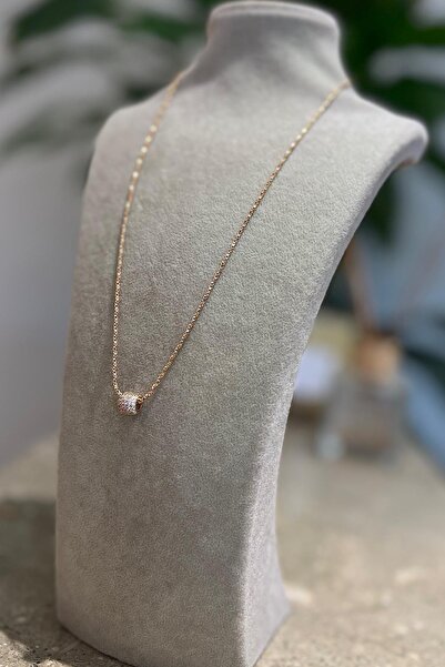 novon 18K Altın Kaplama Taşlı Top Tasarım Kolye