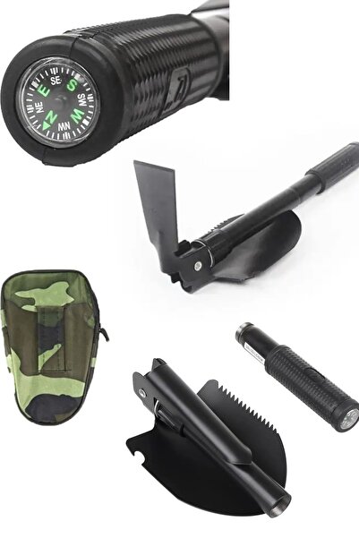 Riddex Portatif Çantalı Pusulalı Katlanabilir Metal Kazma Kürek Seti