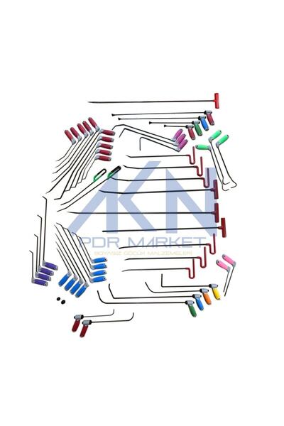 Akın Kaporta Market Pdr Boyasız Göçük Düzeltme 55 Parça Pro Çubuk Seti