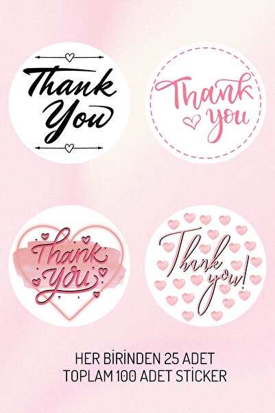 sanatıbedi 100 komada Hvala - Srce - Hvala nalepnica za pakovanje
