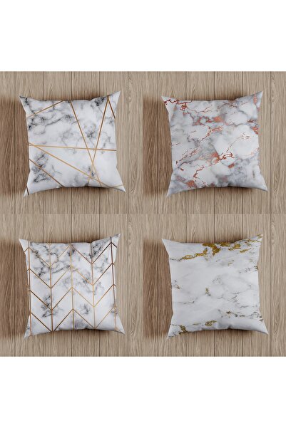 fdm desıgn غطاء وسادة مزخرف بتصميم خاص مطبوع على الوجهين، مجموعة من 4 قطع
