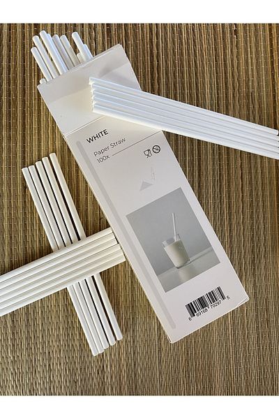 MY ZEY White (paper Straw) Paper Straw 100pcs 6 Mm*200 Mm