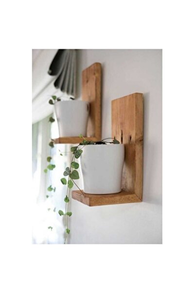 innova center Ahşap tekli saksılık çiçeklik duvar rafı