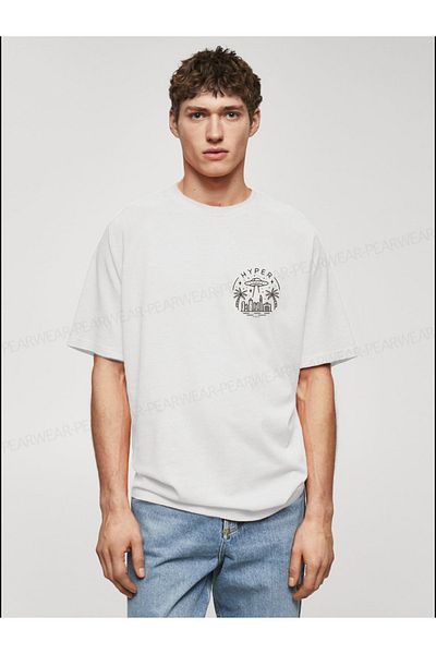Pear Wear Ανδρικό μπλουζάκι Hyper Printed Cotton Crew Neck Oversize