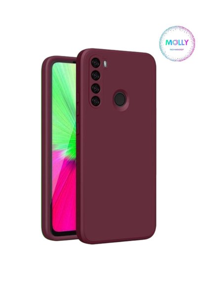 Molly Technology جراب سيليكون مخملي باللون الأحمر البرقوقي لهاتف Xiaomi Redmi...
