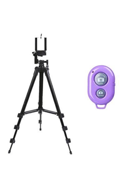 Sentor Profesyonel 105cm Tripod Bluetooth Kumandalı Telefon Fotoğraf Makinesi Tripodu Metal Tripod Tripot
