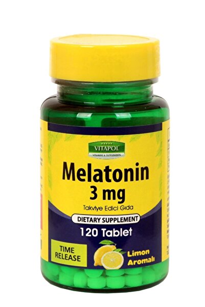 Vitapol Melatonin Time Release 3 Mg 120 Tablet with Slow Release Lemon Flavor
