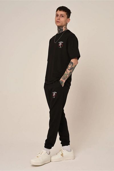 aynewmoda Dragon Printed Tshirt tracksuit bottom top Set