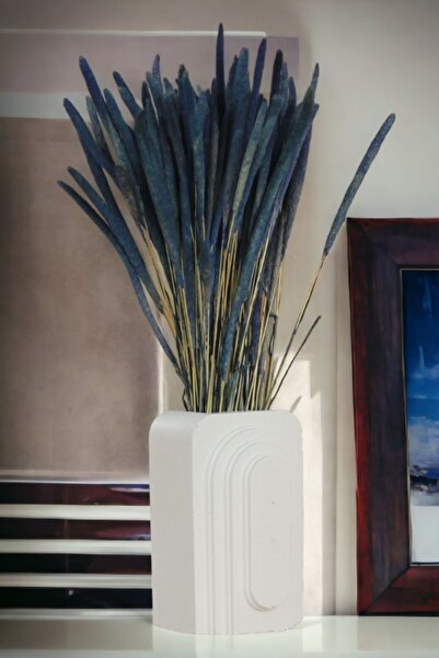 YAYBOX Dekoratif Vazo El Yapımı Beyaz Renk Model 18