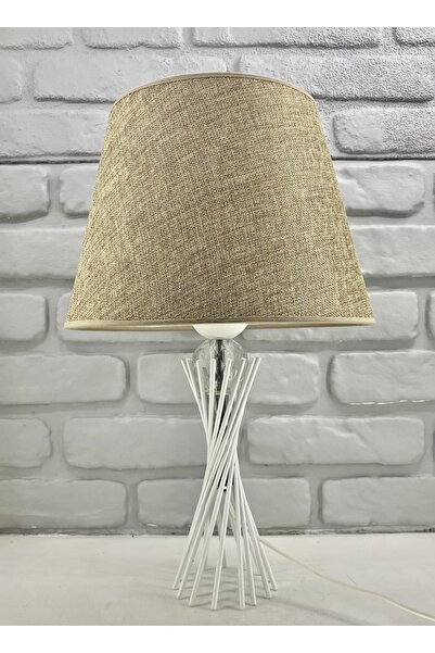 365GUNSERİSONU عاكس الضوء ذو الساق المعدنية البيضاء والزجاج والكريستال مع قبع...