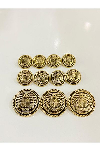 BALIM ÖRGÜ EVİ Blazer Jacket and Coat Button Set Metal Yellow