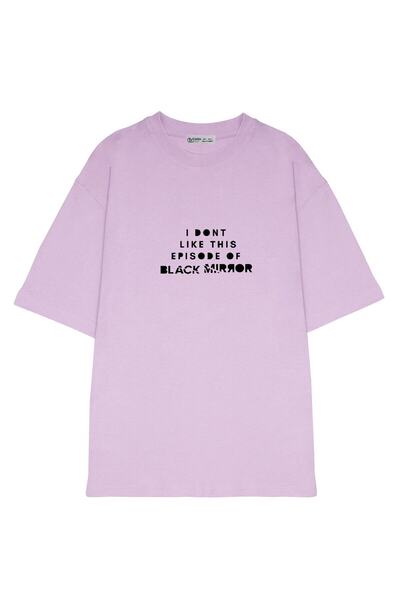 GreenMint تي شيرت للجنسين مقاس كبير مرآة سوداء-Episode