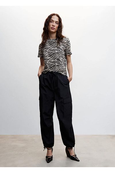 MANGO Woman Animal Pattern T-Shirt