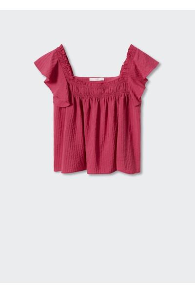 MANGO Woman Çizgi Dokumalı Bluz