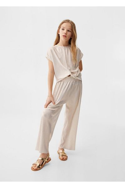 MANGO Kids Παντελόνι Lurex με πλισέ
