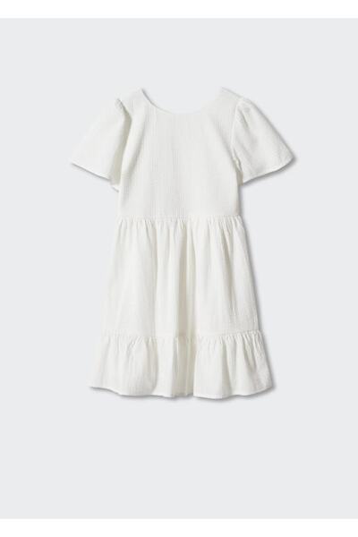 MANGO Kids Βαμβακερό φόρεμα Flounce