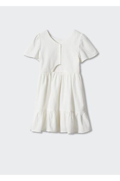 MANGO Kids Βαμβακερό φόρεμα Flounce